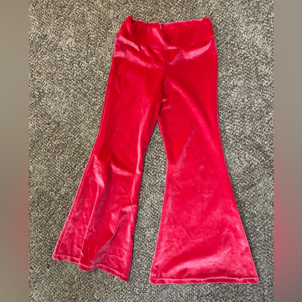 HOT PINK  Velvet Kids Flare 5/6 Pants BELLBOTTOMS